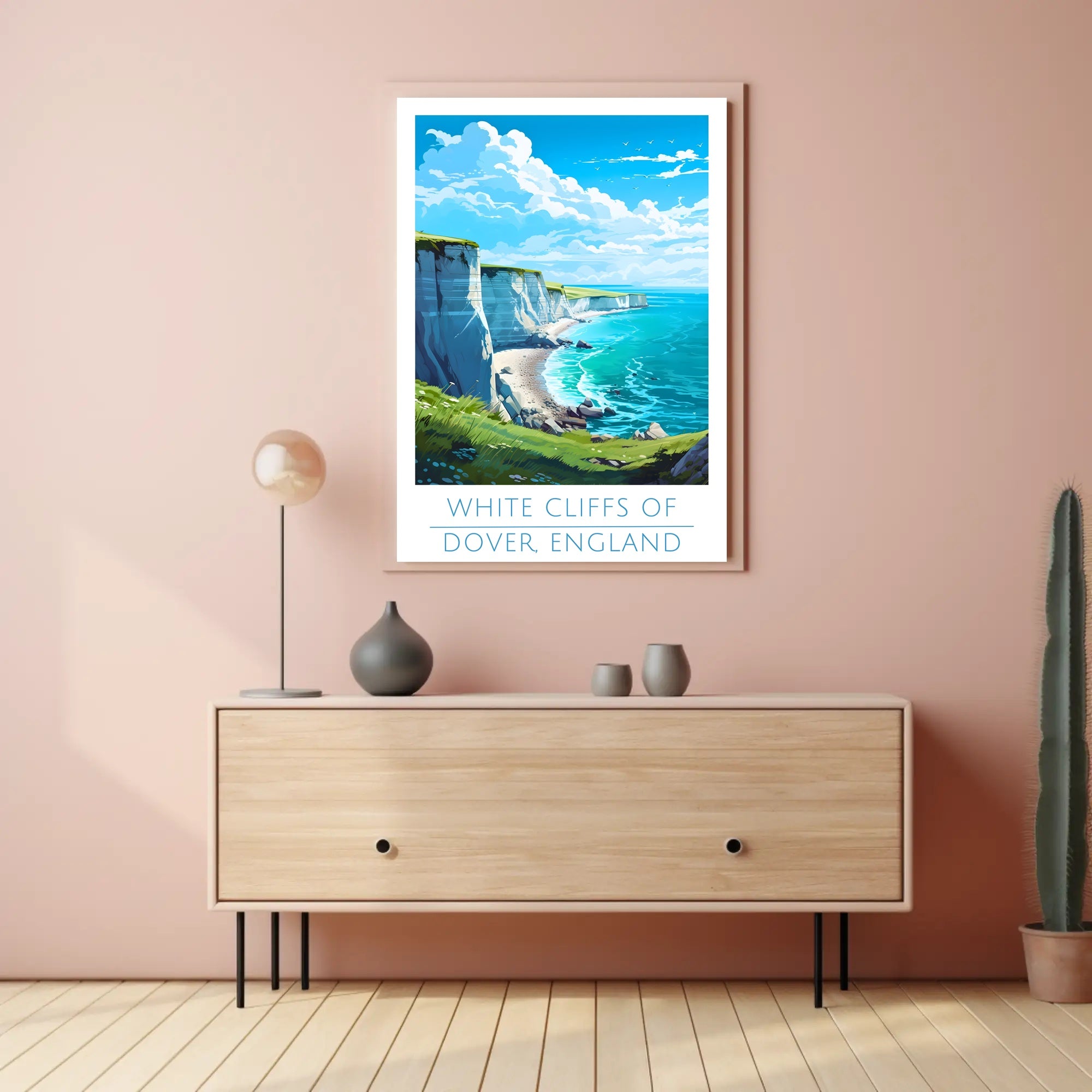 White Cliffs of Dover Scenic Travel Poster