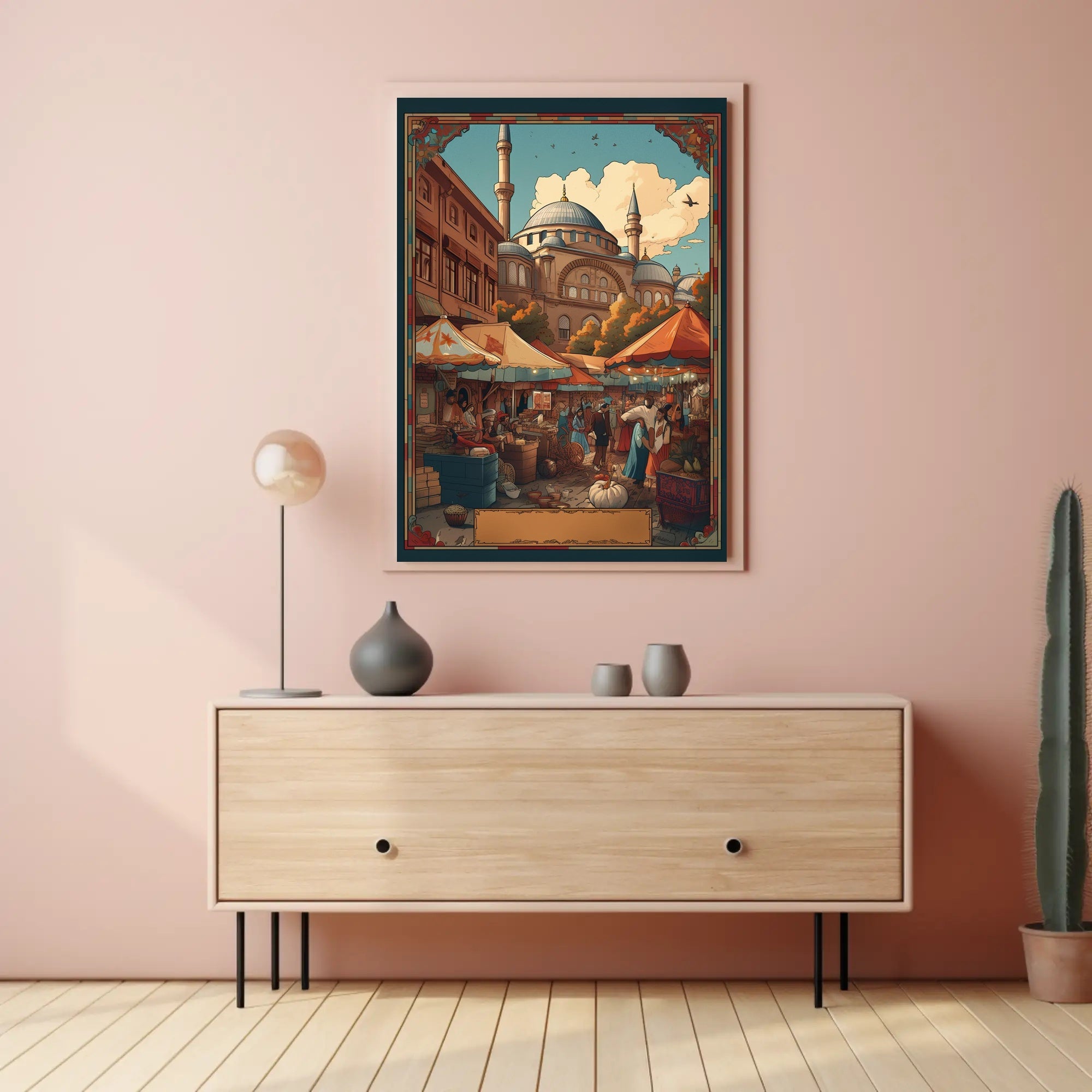 Bustling Market Scene Poster