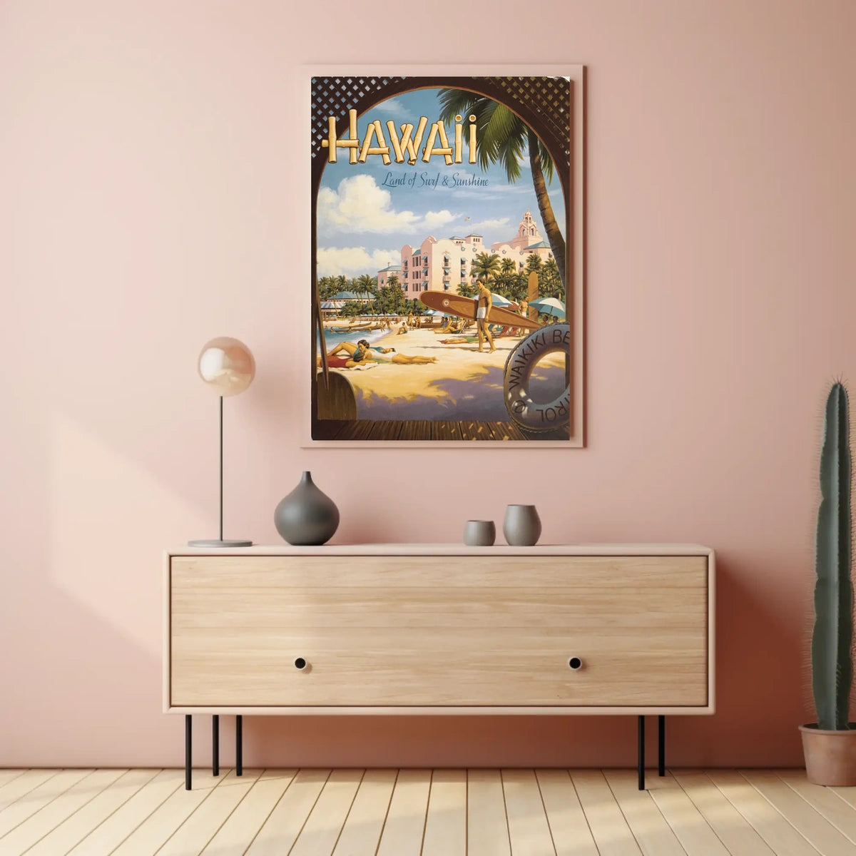 Hawaii Land Of Surf Sunshine Poster