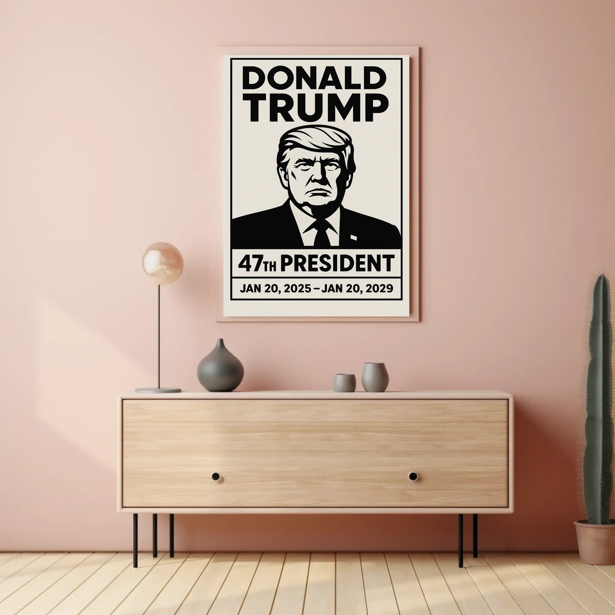 Trump Commanding Presence Monochrome Poster
