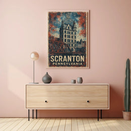 Scranton Electric City Vintage Heritage Art Nouveau Poster