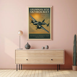 Grumman XF5F Skyrocket Vintage Aviation Poster