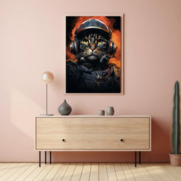 Cat Astronaut Adventure Poster: Bold and Futuristic