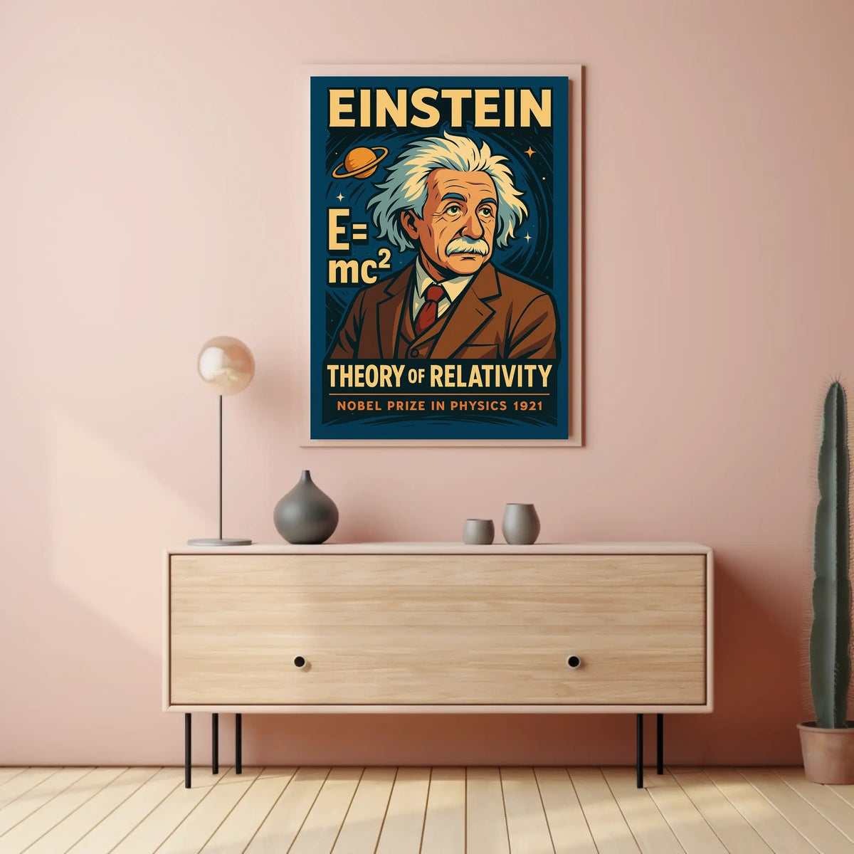 Albert Einstein Relativity Vintage Educational Poster