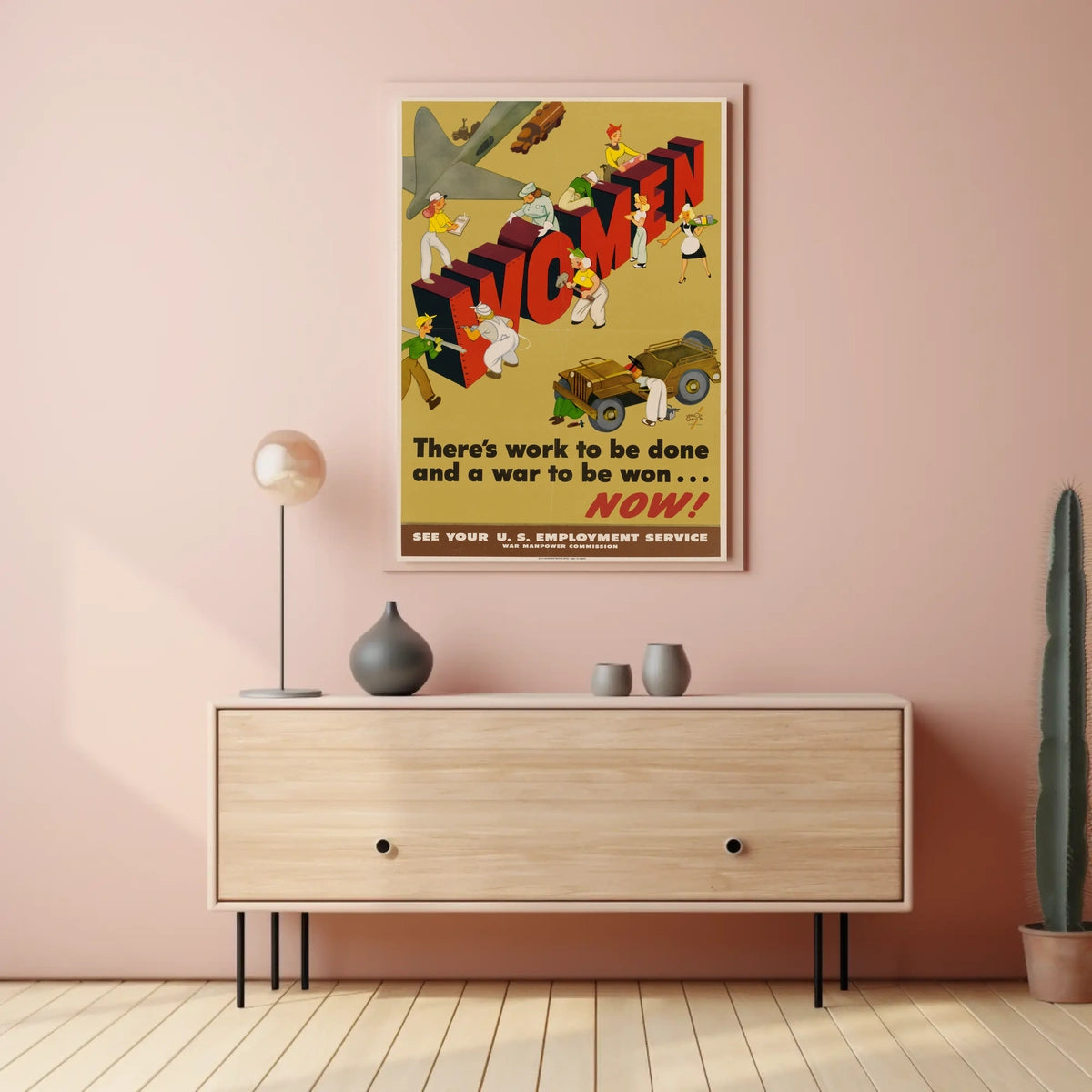 Women Empowerment WWII Patriotic Propaganda Poster