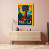 Sequoia National Park Vintage Travel Art Collector Poster