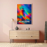 Lighthouse Dreamscape: Vibrant Kenosha Abstract Art Poster