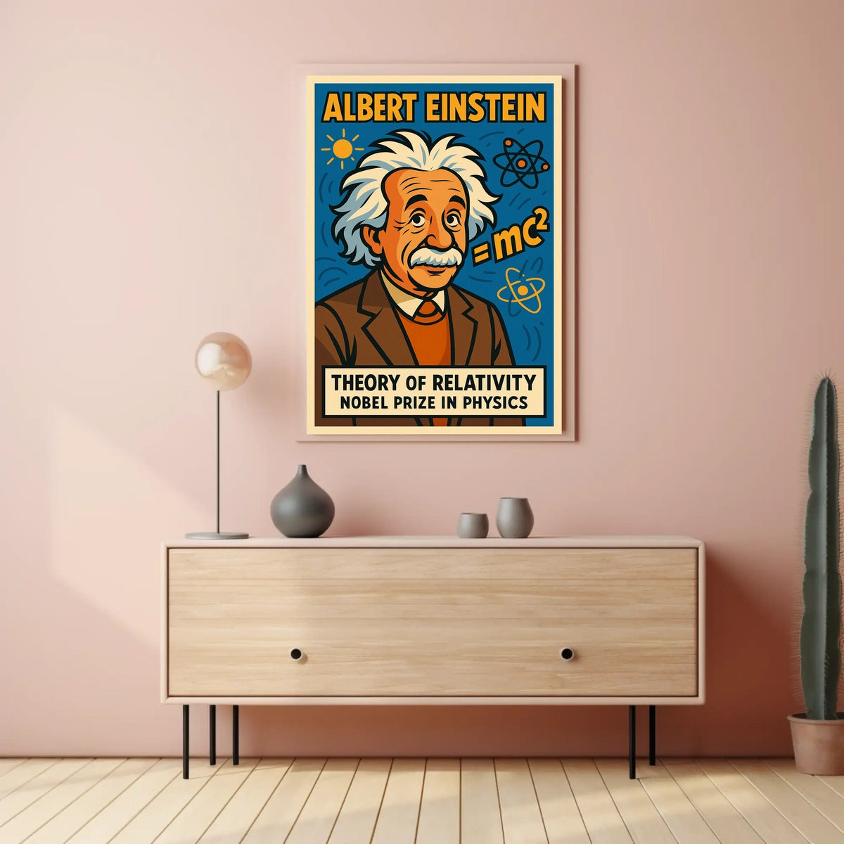 Einstein Relativity Scholarly Vintage Poster