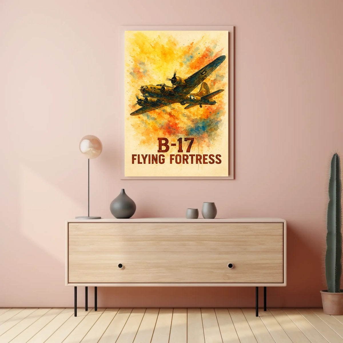 B-17 Flying Fortress Vintage Aviation Art Poster