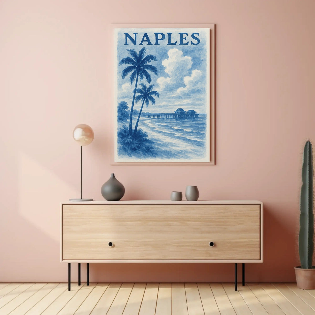 Naples Coastal Serenity Poster Wall Art 18x24 Inches