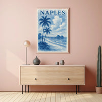 Naples Coastal Serenity Poster Wall Art 18x24 Inches