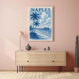 Naples Coastal Serenity Poster Wall Art 18x24 Inches