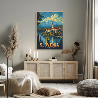 Lake Bled Slovenia Viewpoint Travel Poster