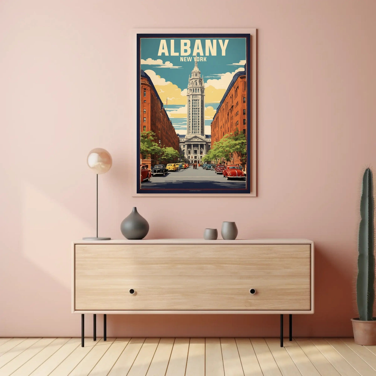 Albany Poster Vintage Cityscape Urban Historic Wall Art