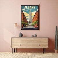 Albany Poster Vintage Cityscape Urban Historic Wall Art