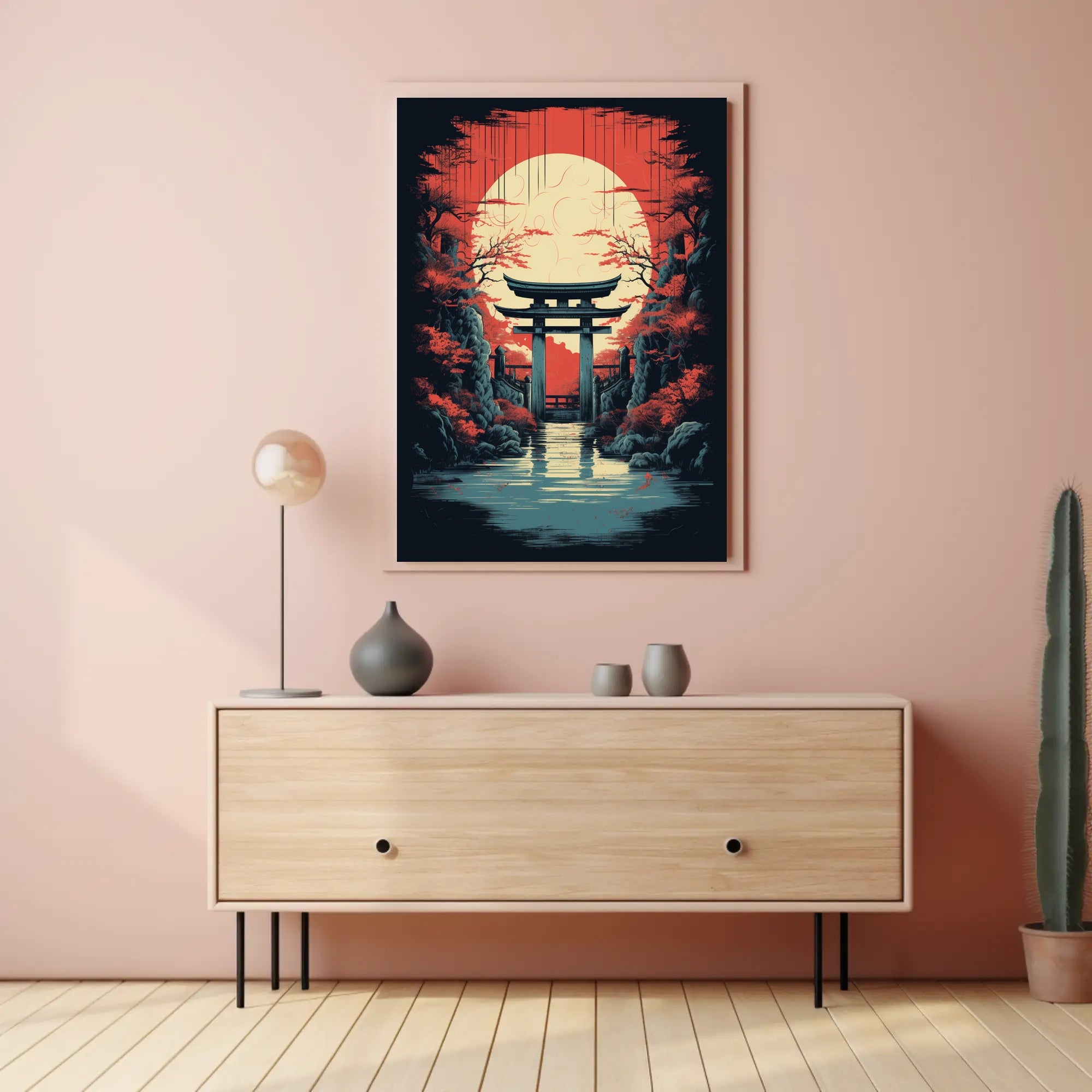 Tranquil Torii At Sunset Poster PosterGoat