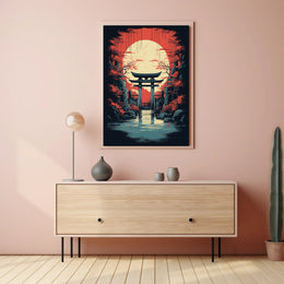 Tranquil Torii At Sunset Poster PosterGoat