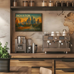 Houston Travel Poster: The Heart of Texas Art