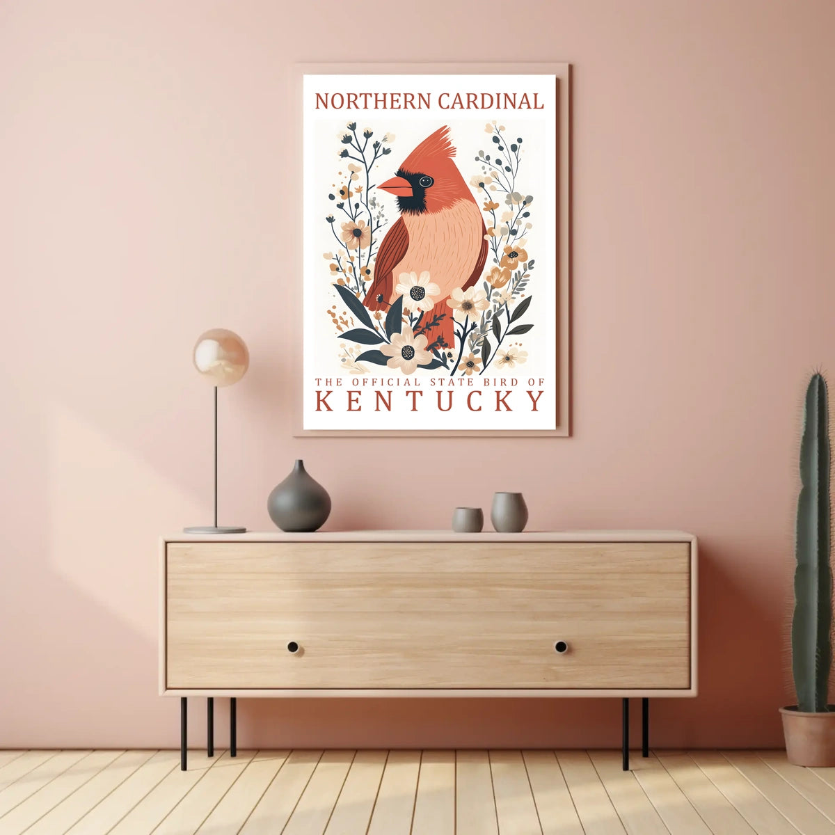 Northern Cardinal Kentucky State Bird Poster Art
