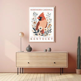 Northern Cardinal Kentucky State Bird Poster Art