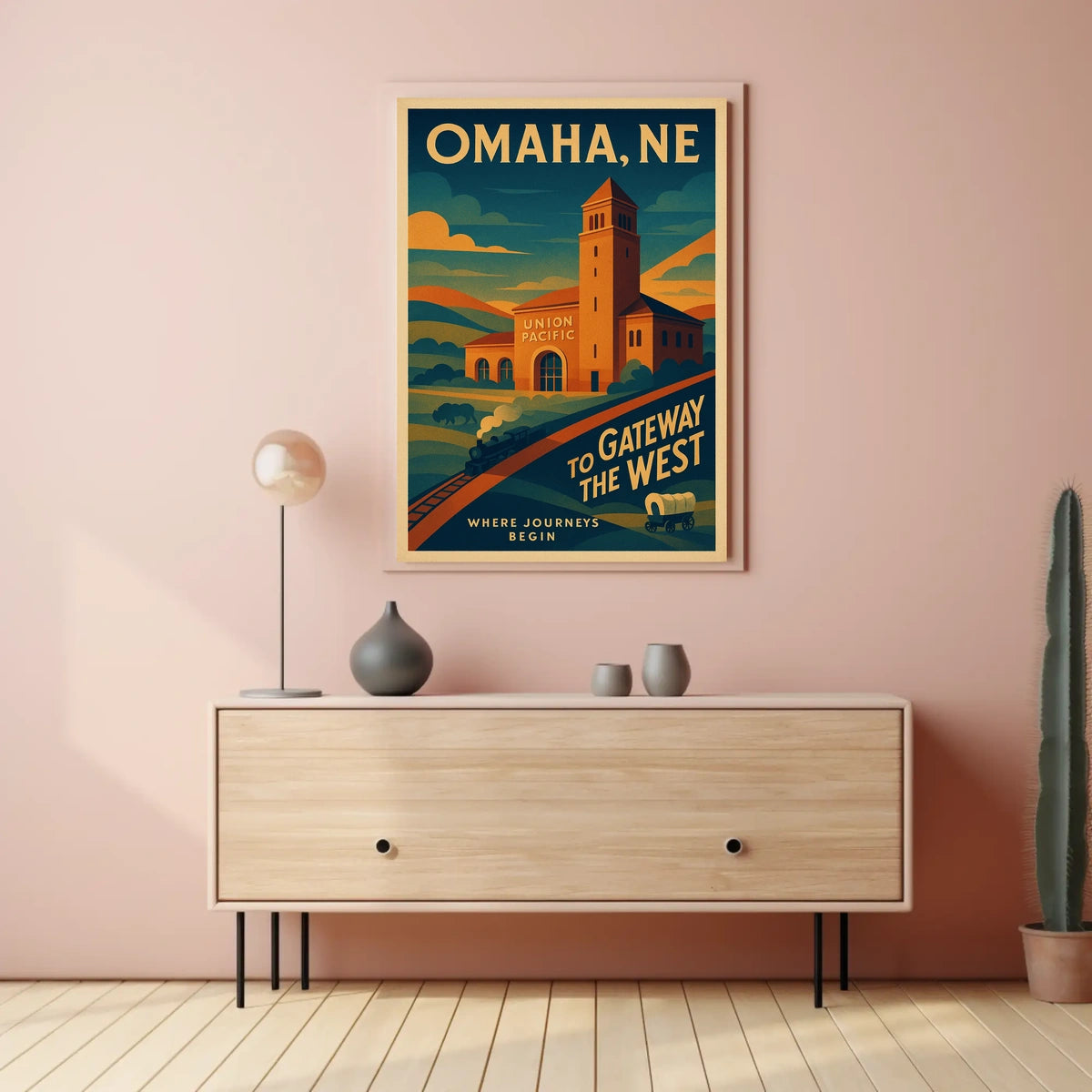 Vintage Omaha Railroad Poster: Gateway to the West