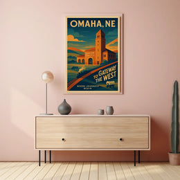 Vintage Omaha Railroad Poster: Gateway to the West