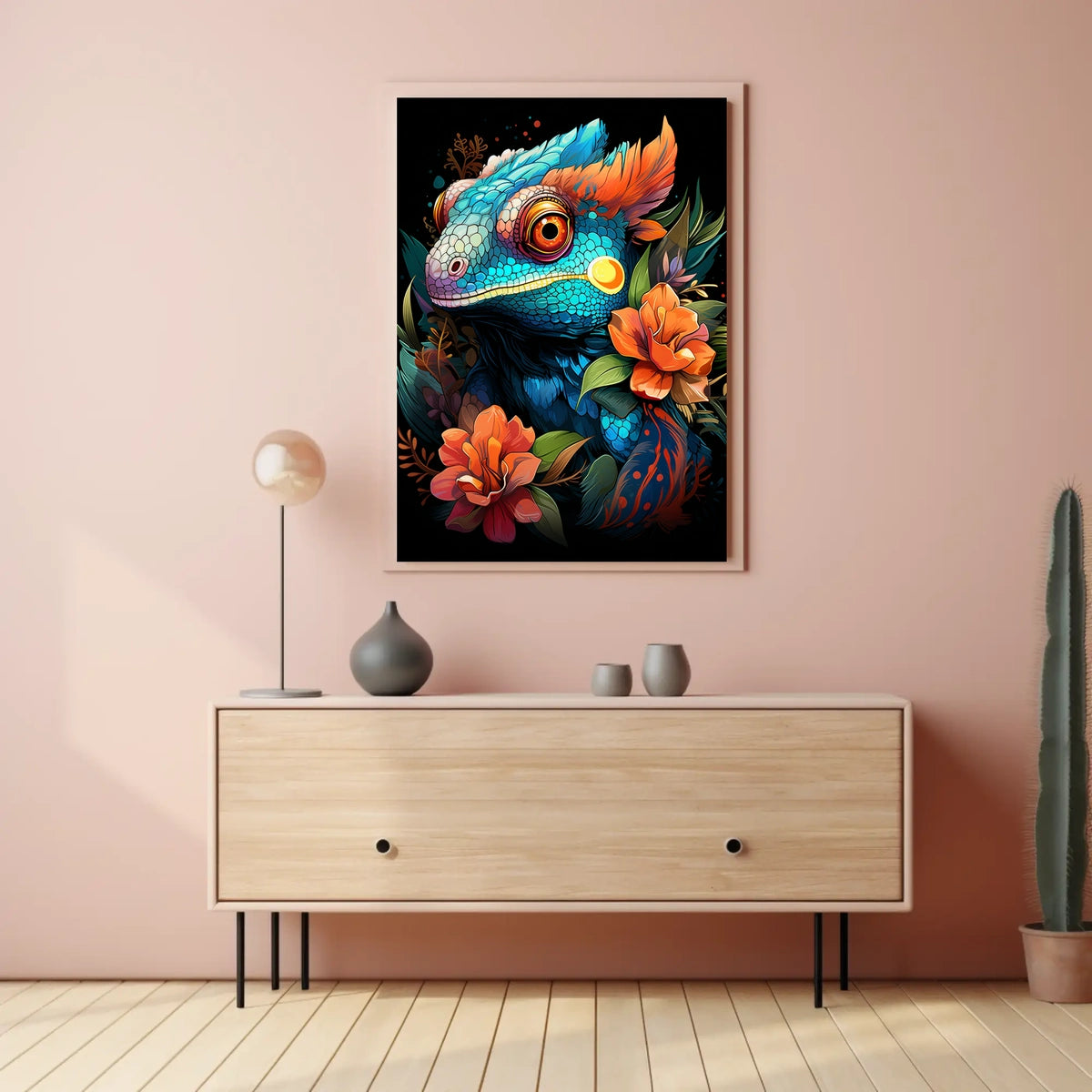 Vibrant Chameleon Fantasy Poster