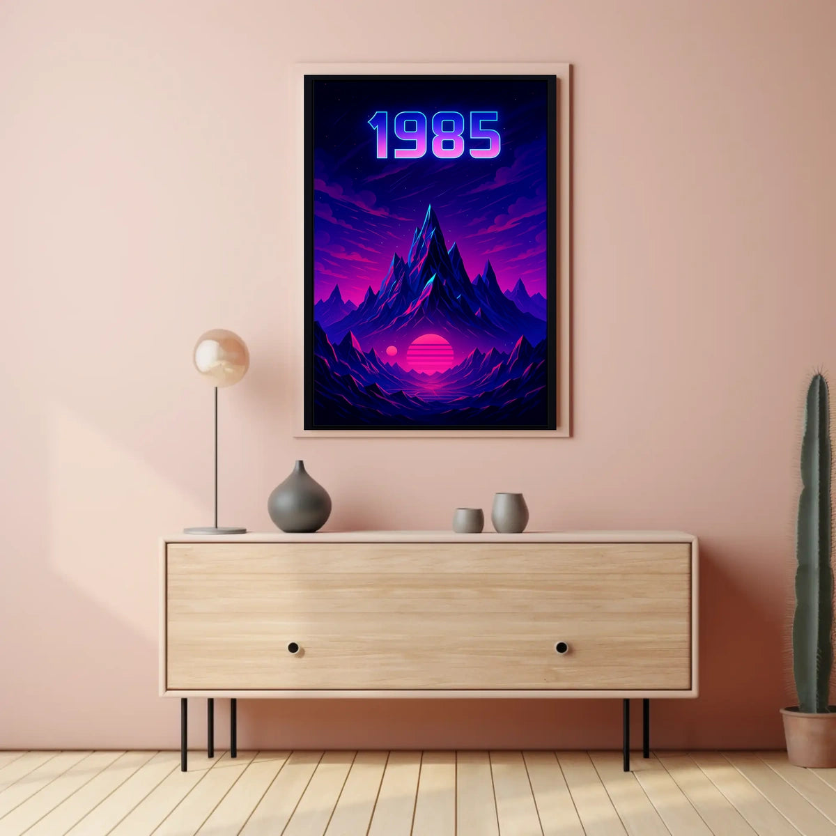 1985 Neon Synthwave Futuristic Sci-Fi Poster