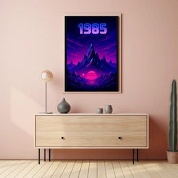 1985 Neon Synthwave Futuristic Sci-Fi Poster