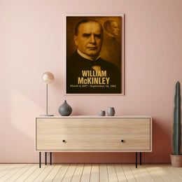William McKinley Poster Vintage Presidential Portrait Print Analog Film Aesthetic Wall Art Historical USA