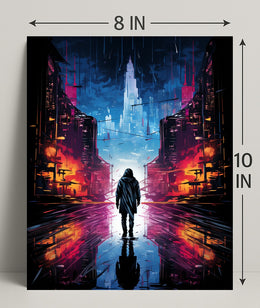 Neon Cityscape Poster