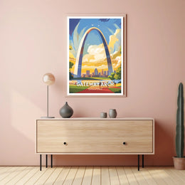 Gateway Arch Travel Poster Vintage Style Print