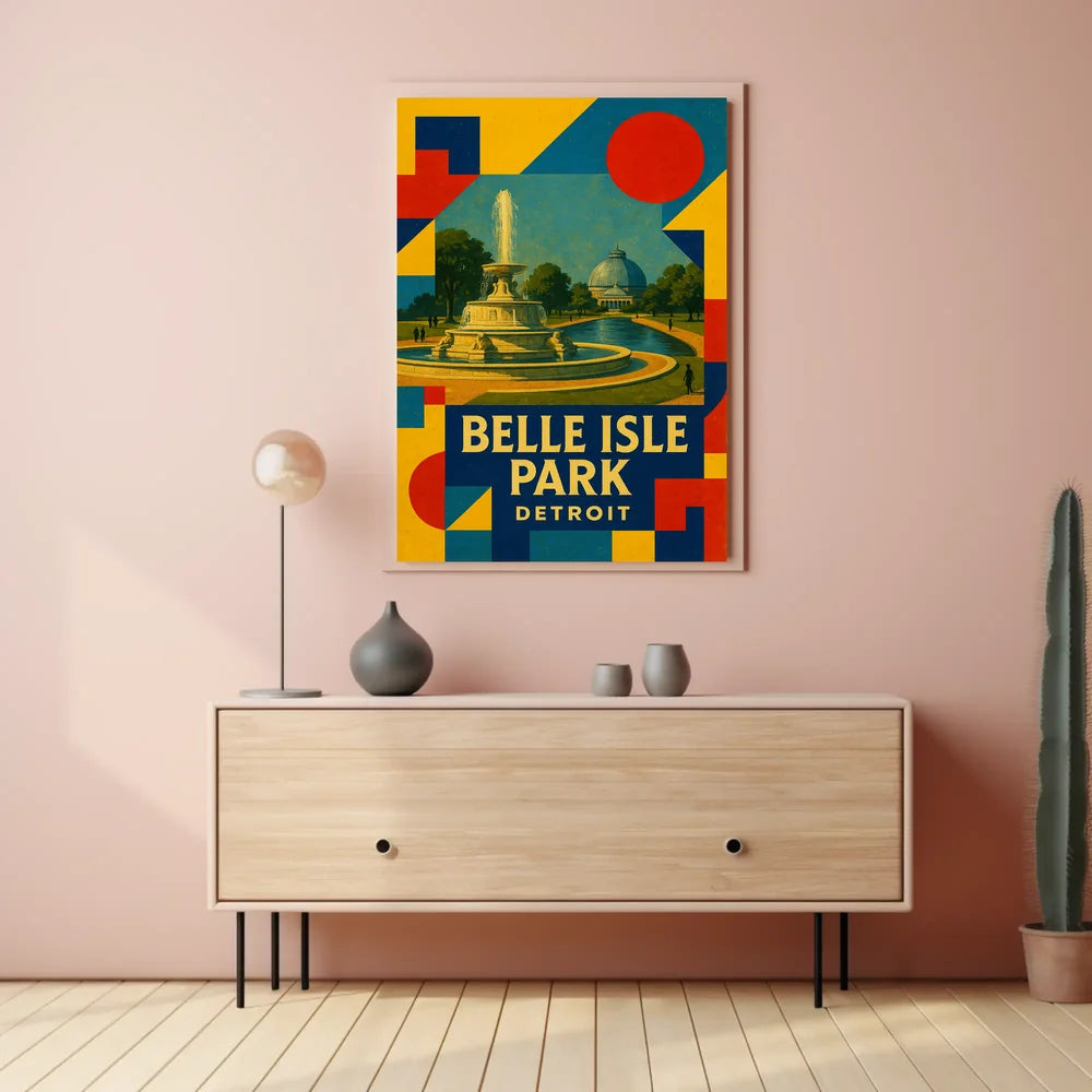 Belle Isle Park Detroit Scenic Art Poster