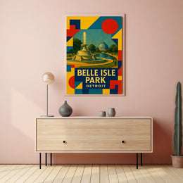 Belle Isle Park Detroit Scenic Art Poster