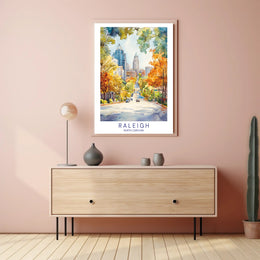 Raleigh Cityscape Poster PosterGoat
