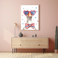 Goose With American Flag Sunglasses Illustration Poster