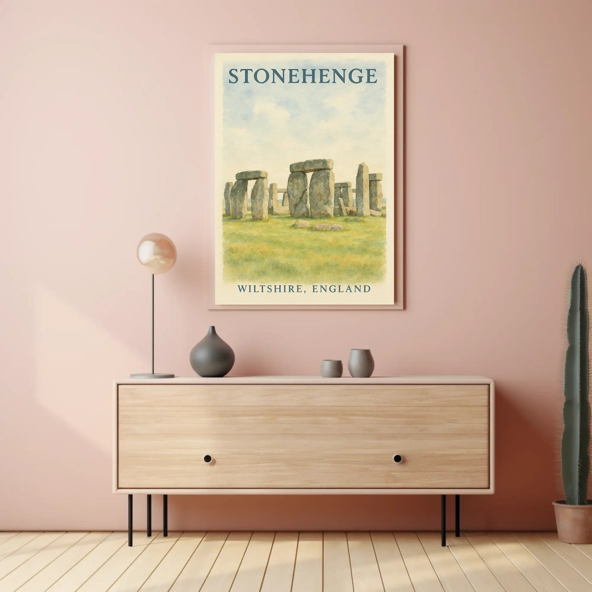 Stonehenge Wiltshire England Vintage Decor Poster