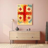 Vibrant Crosses Abstract Watercolor Poster