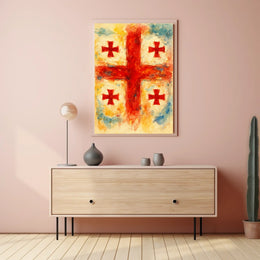 Vibrant Crosses Abstract Watercolor Poster