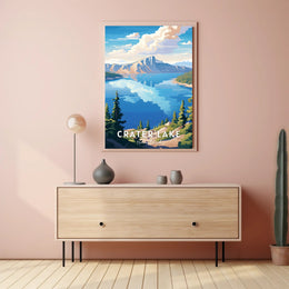Crater Lake Scenic Tranquility National Park Poster