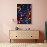 Vibrant Enchanted Floral Scene Artistic Poster