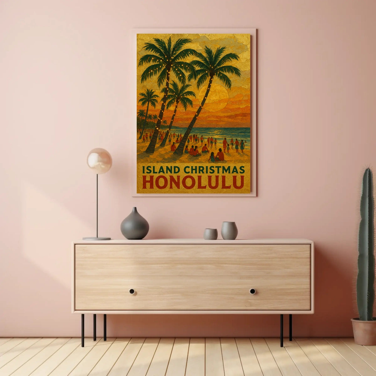 Island Christmas In Honolulu Poster