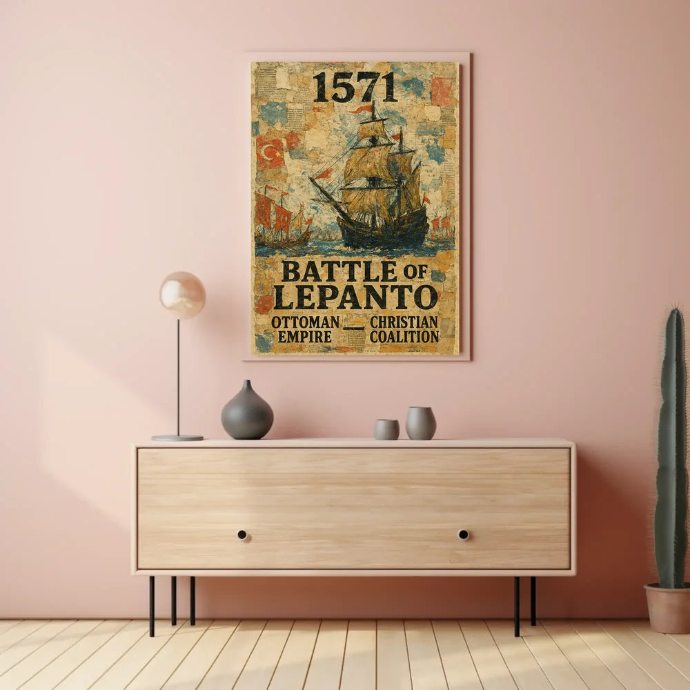 Battle of Lepanto Historical Naval Conflict Art Poster