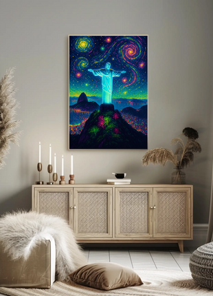 Christ the Redeemer Artistic Landscape Artistic Poster