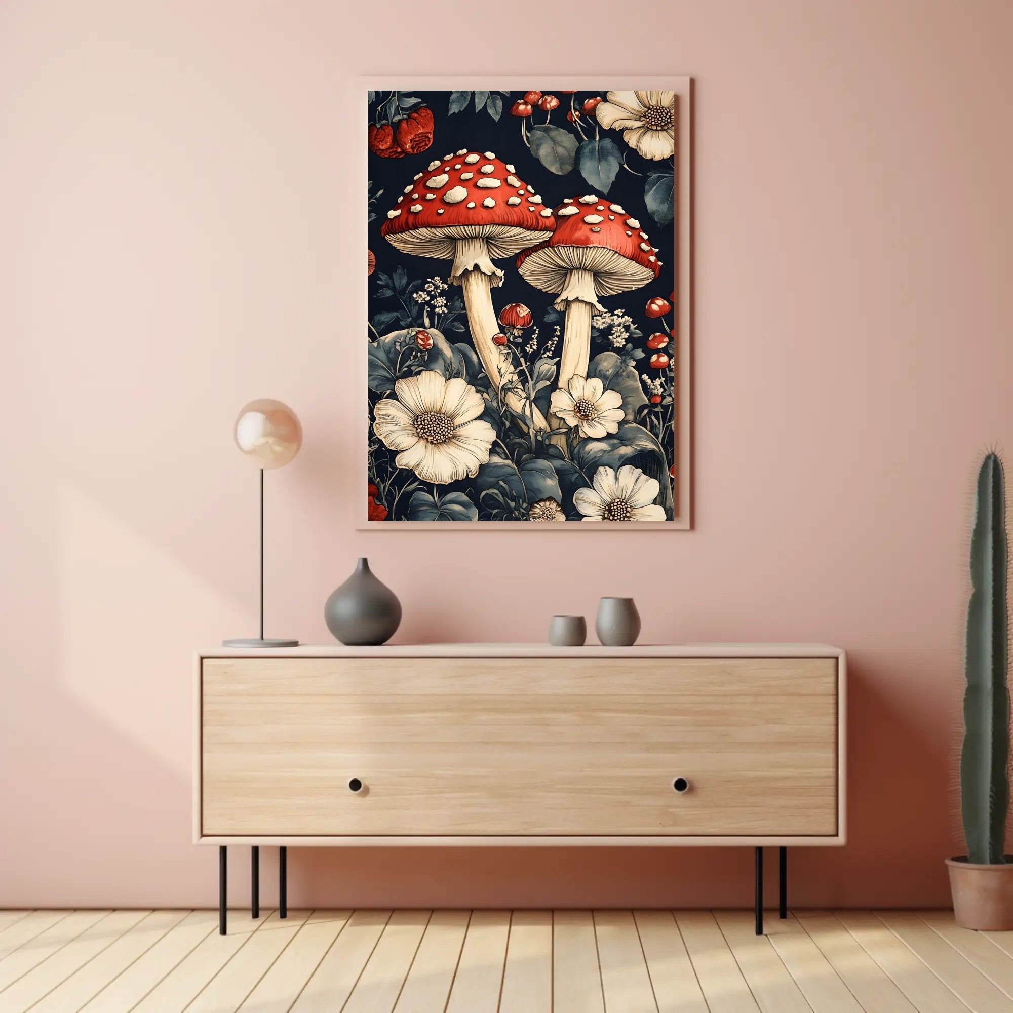 Enchanted Forest Mushrooms Wall Art Print