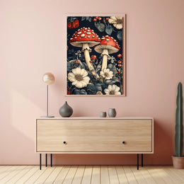 Enchanted Forest Mushrooms Wall Art Print