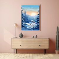 Serene Winter Scene in Lapland Travel Poster