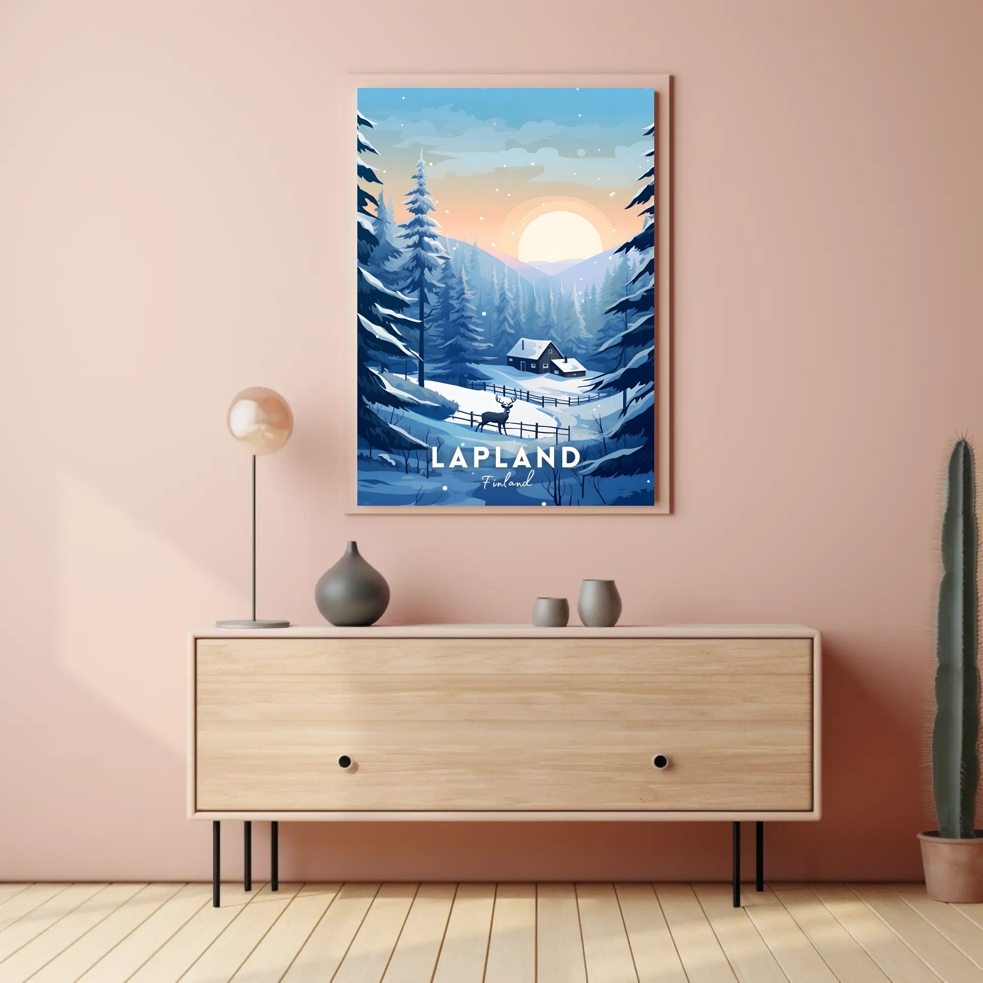 Serene Winter Scene in Lapland Travel Poster