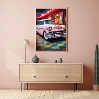 Retro Vibes Classic Car In A Vintage Poster