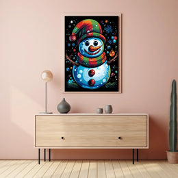 Whimsical Snowman Christmas Wonderland Artistic Poster